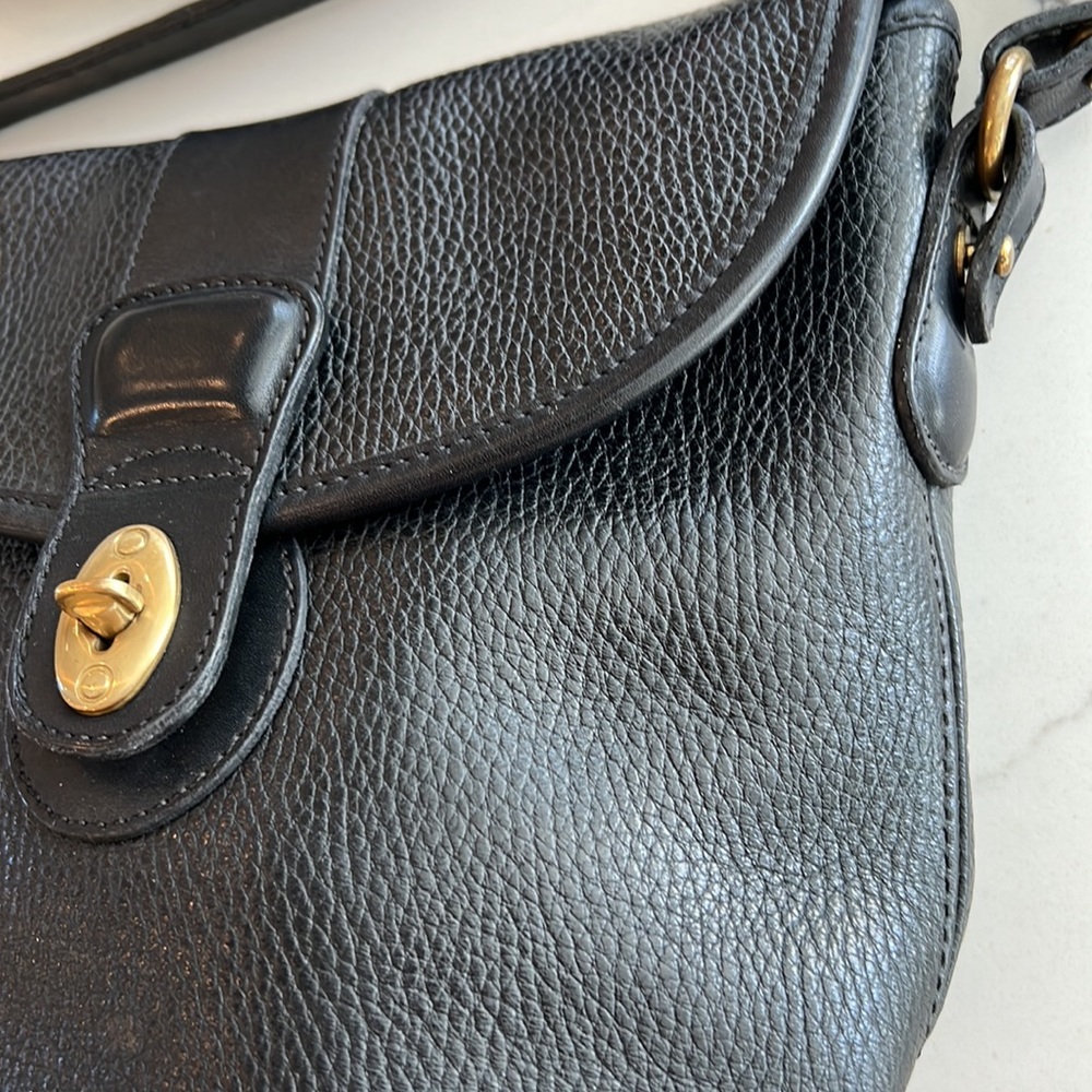 Vintage COACH Pebbled Leather Bag Black - Picture 2 of 9